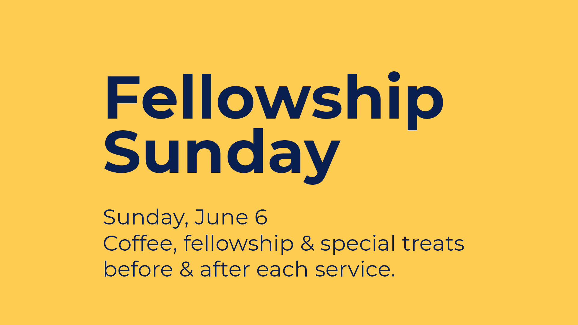 Fellowship Sunday